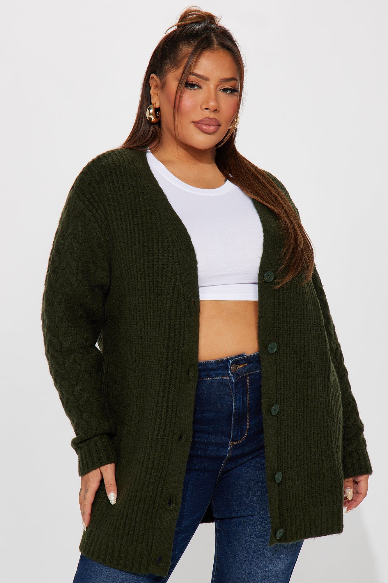 Keoni Cardigan Sweater - Hunter sold by Fashion Nova product image thumbnail 4