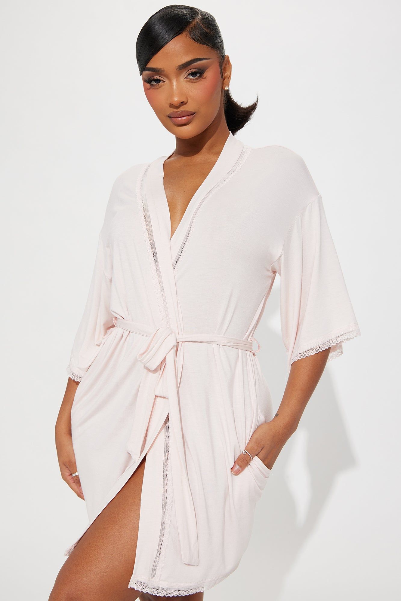 Cozy Mornings Robe - Blush sold by Fashion Nova