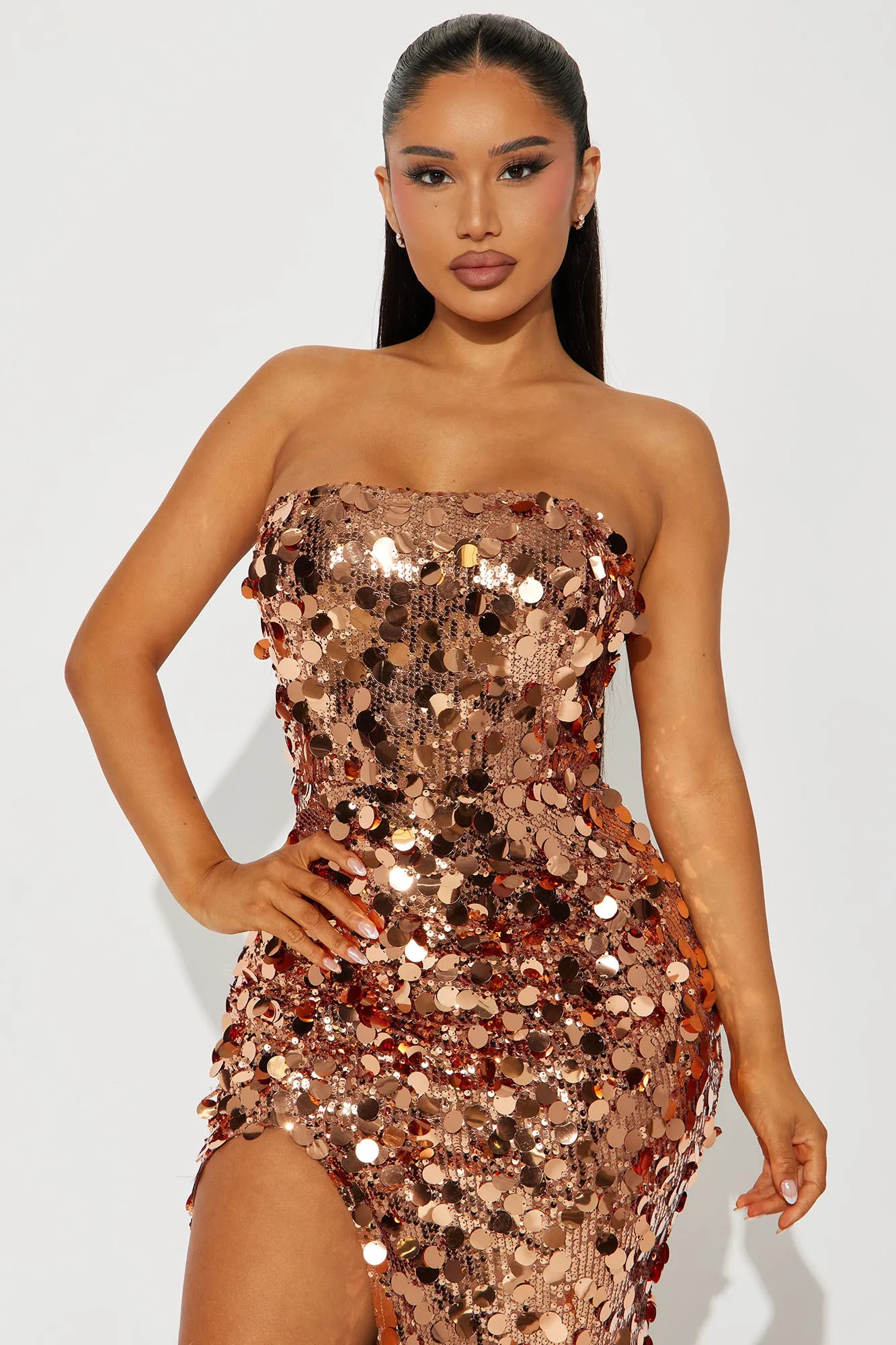 Kendall Sequin Maxi Dress - Bronze sold by Fashion Nova product image thumbnail 2
