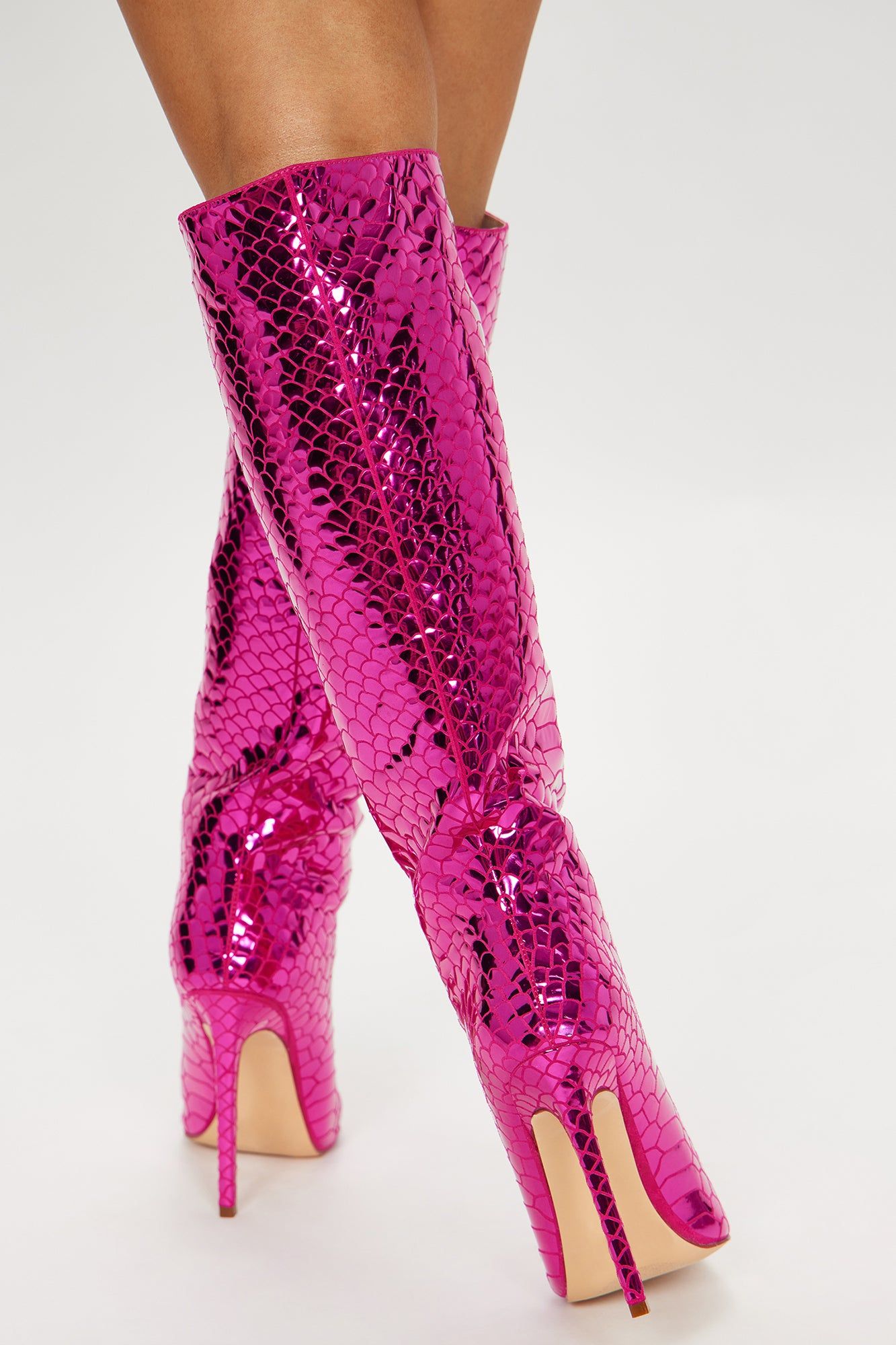Amira Snakeskin Boots - Pink sold by Fashion Nova product image thumbnail 4