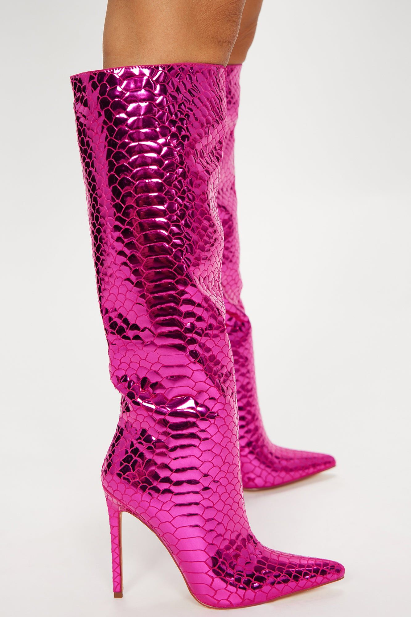 Amira Snakeskin Boots - Pink sold by Fashion Nova product image thumbnail 3