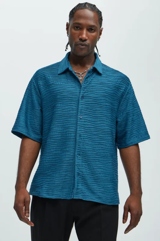 Sounds Good Textured Shirt - Blue sold by Fashion Nova