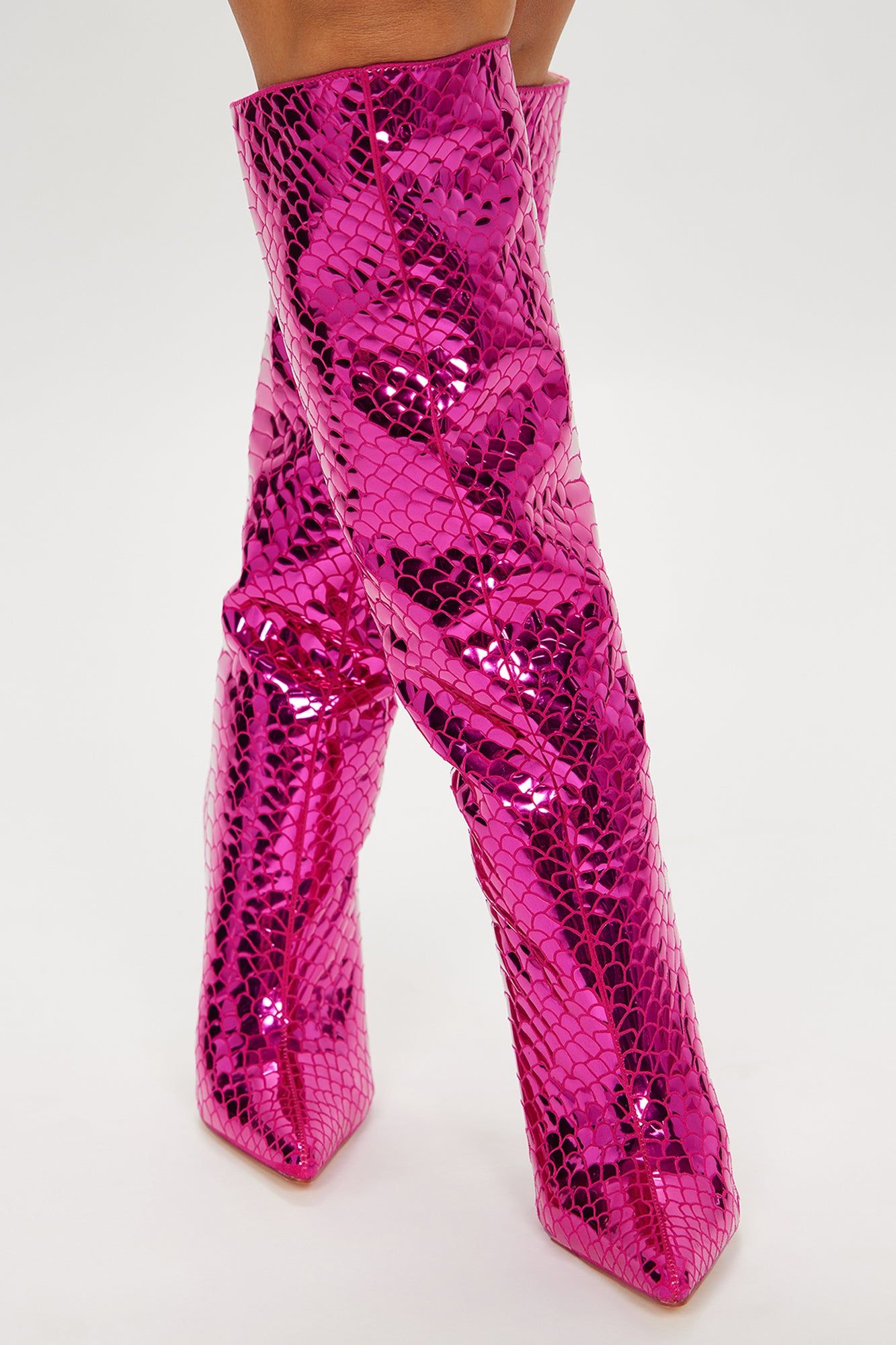 Amira Snakeskin Boots - Pink sold by Fashion Nova product image thumbnail 2