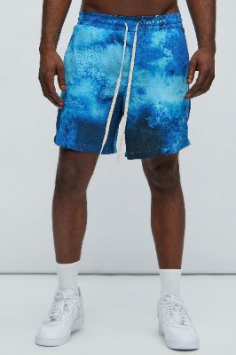 Atlantic Textured Warmup Shorts - Blue sold by Fashion Nova