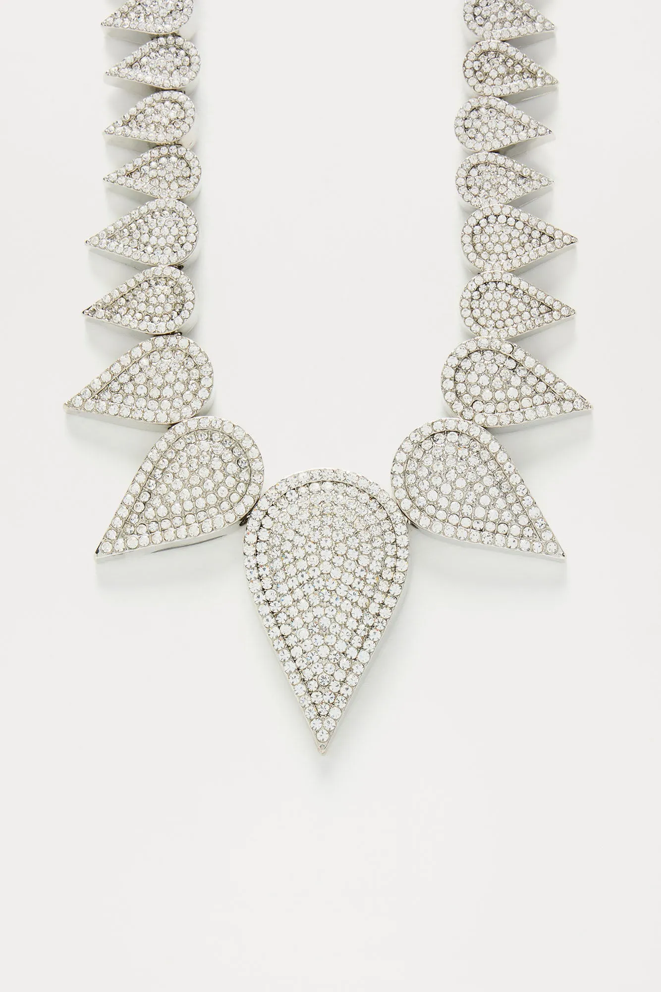 Iced Out Teardrops Necklace - Silver sold by Fashion Nova