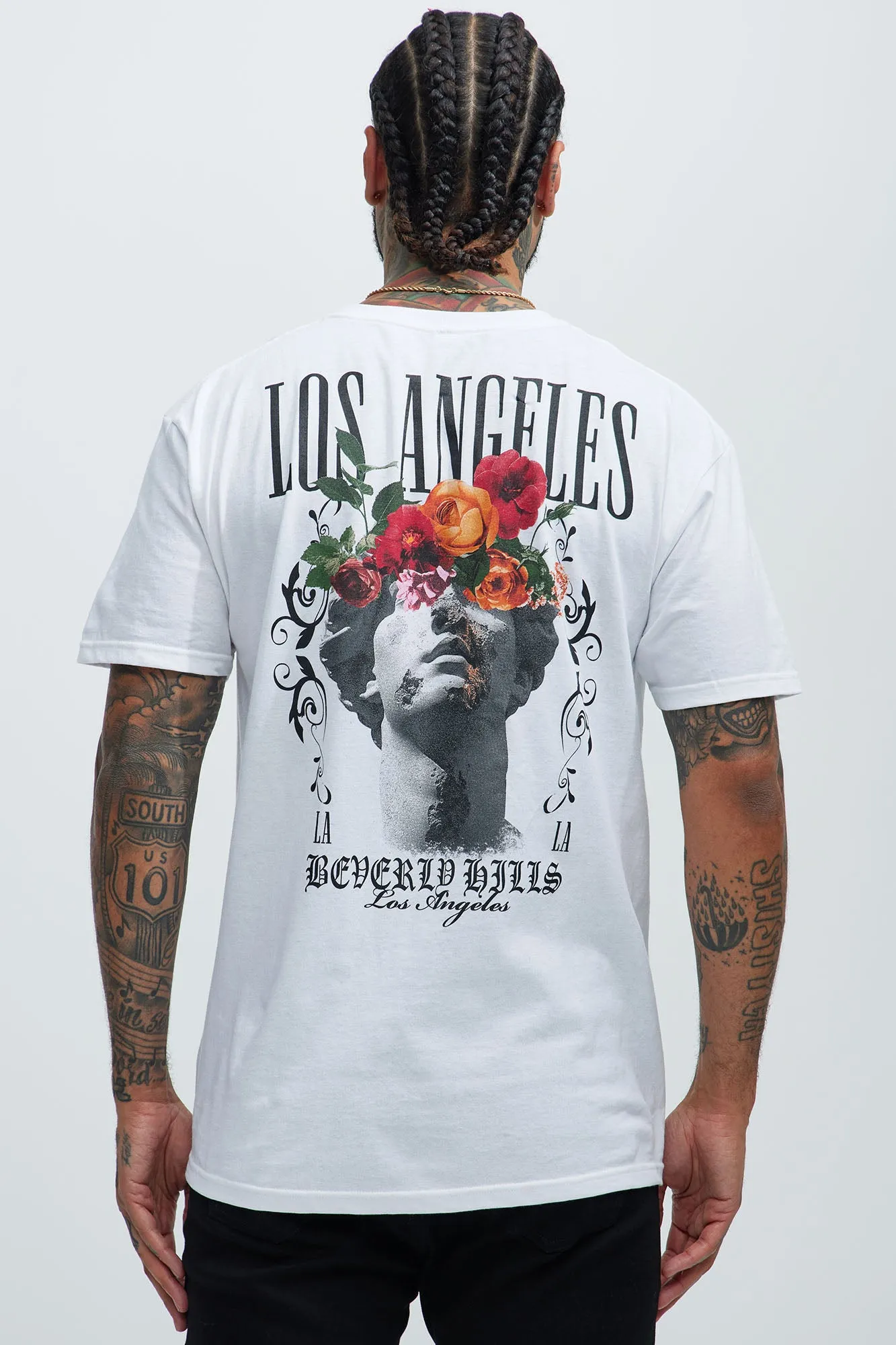 Beverly Hills In Bloom Short Sleeve Tee - White sold by Fashion Nova