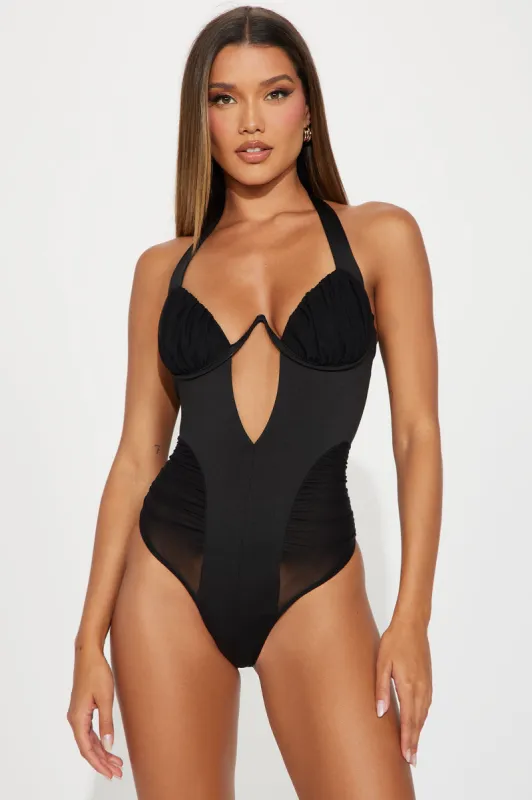 Jocelyn Plunge Neck Bodysuit - Black sold by Fashion Nova