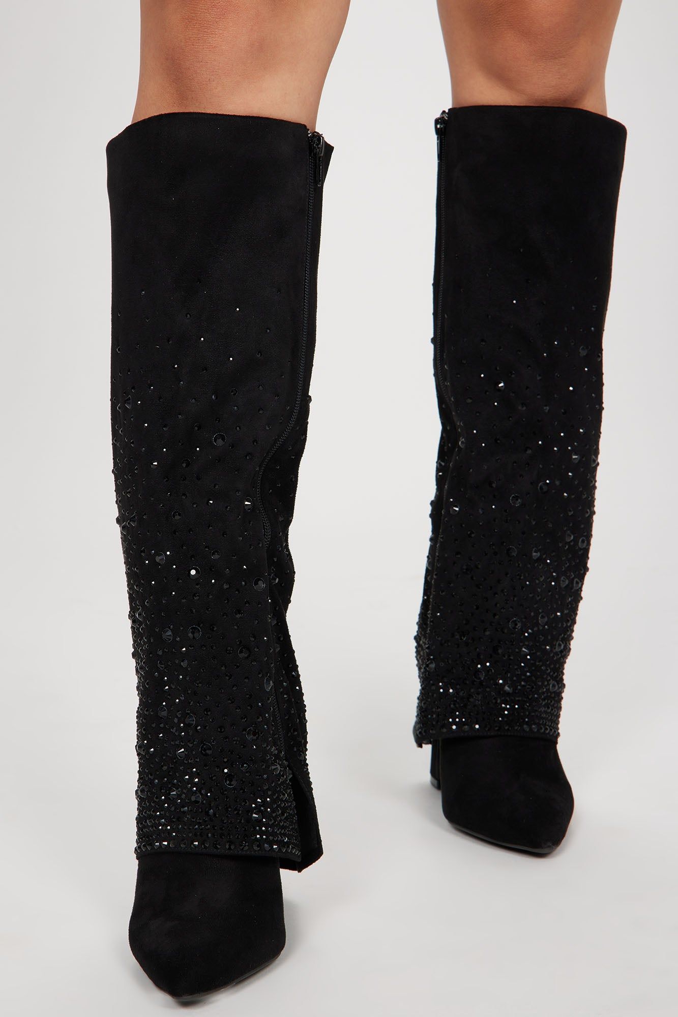 The Best Vibe Knee High Heeled Boots - Black sold by Fashion Nova product image thumbnail 2