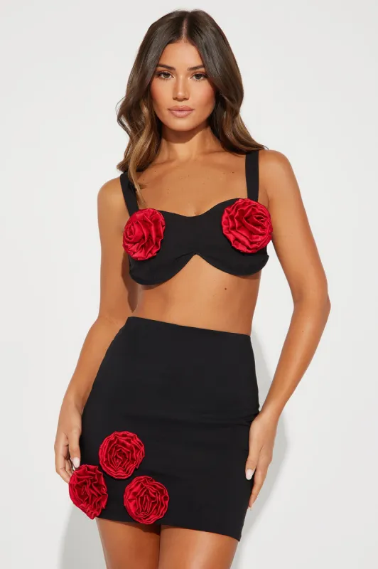 Flower Power Skirt Set - Black sold by Fashion Nova