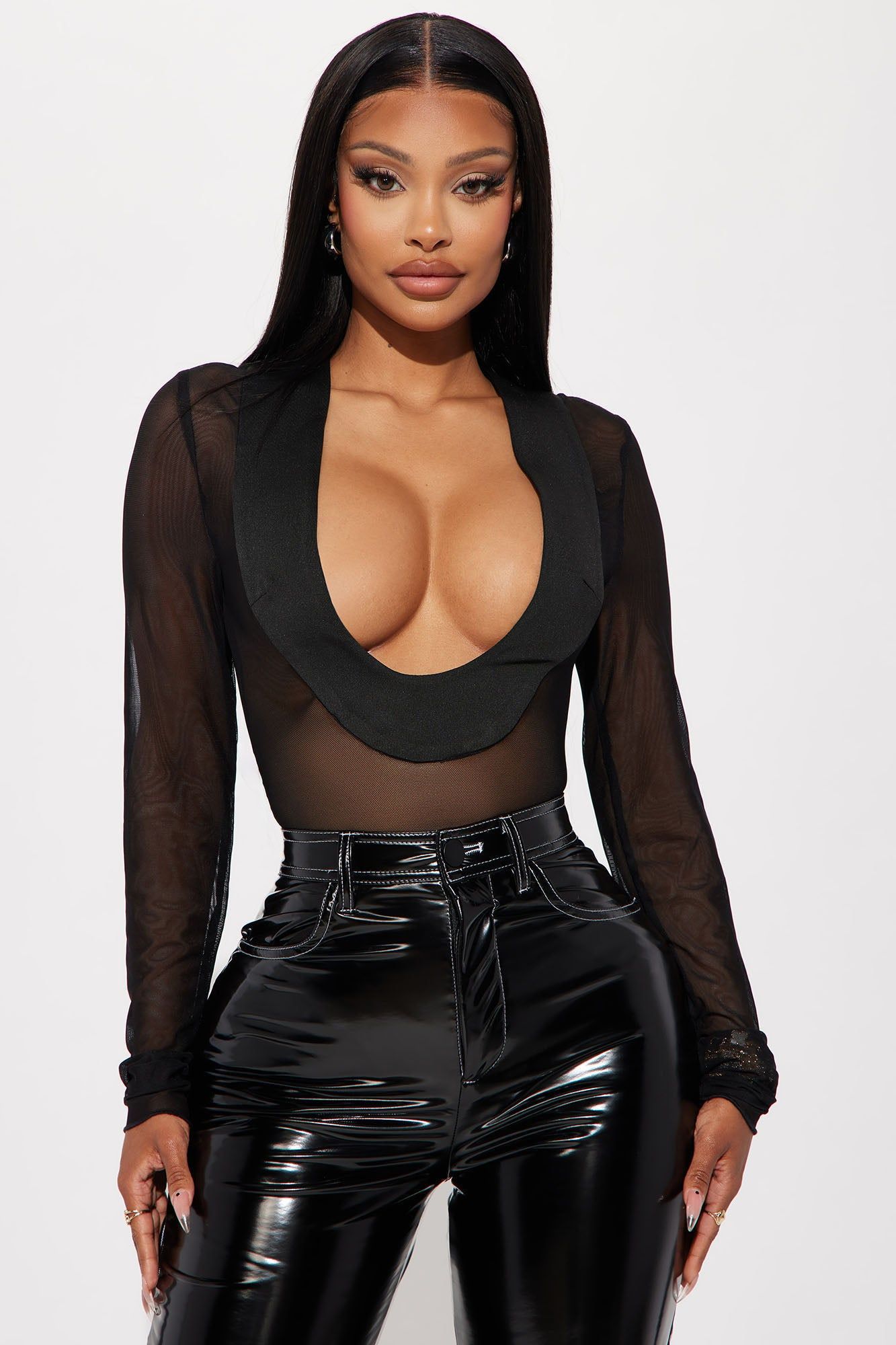 Megan Mesh Bodysuit - Black sold by Fashion Nova product image thumbnail 3