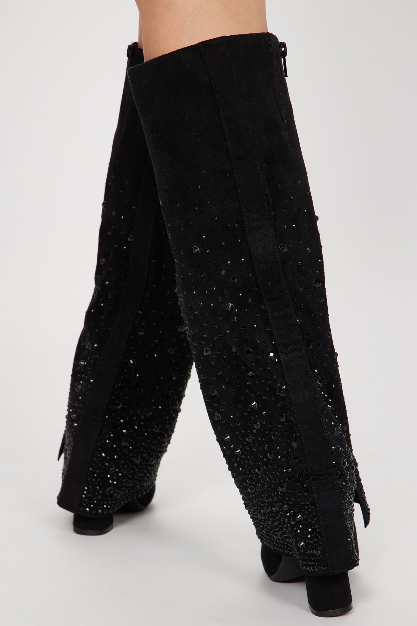 The Best Vibe Knee High Heeled Boots - Black sold by Fashion Nova product image thumbnail 4