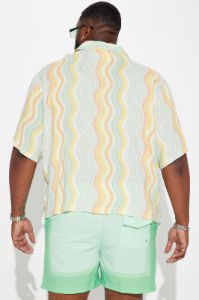 A Different Wave Short Sleeve Button Up - Multi Color sold by Fashion Nova