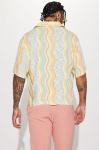 A Different Wave Short Sleeve Button Up - Multi Color sold by Fashion Nova