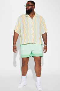 A Different Wave Short Sleeve Button Up - Multi Color sold by Fashion Nova