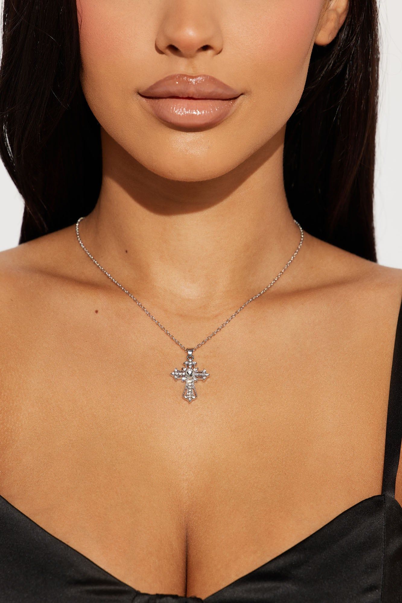 Vibrant Cross Necklace - Silver sold by Fashion Nova