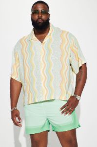 A Different Wave Short Sleeve Button Up - Multi Color sold by Fashion Nova