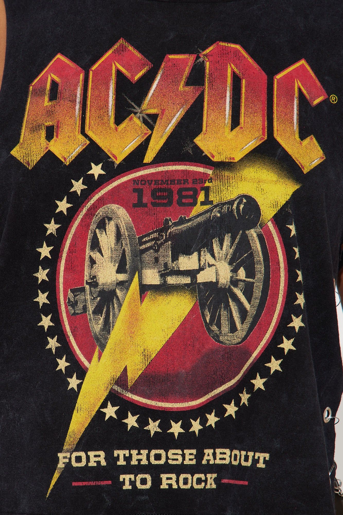 For Those About To Rock ACDC Tee - Black Wash sold by Fashion Nova product image thumbnail 4
