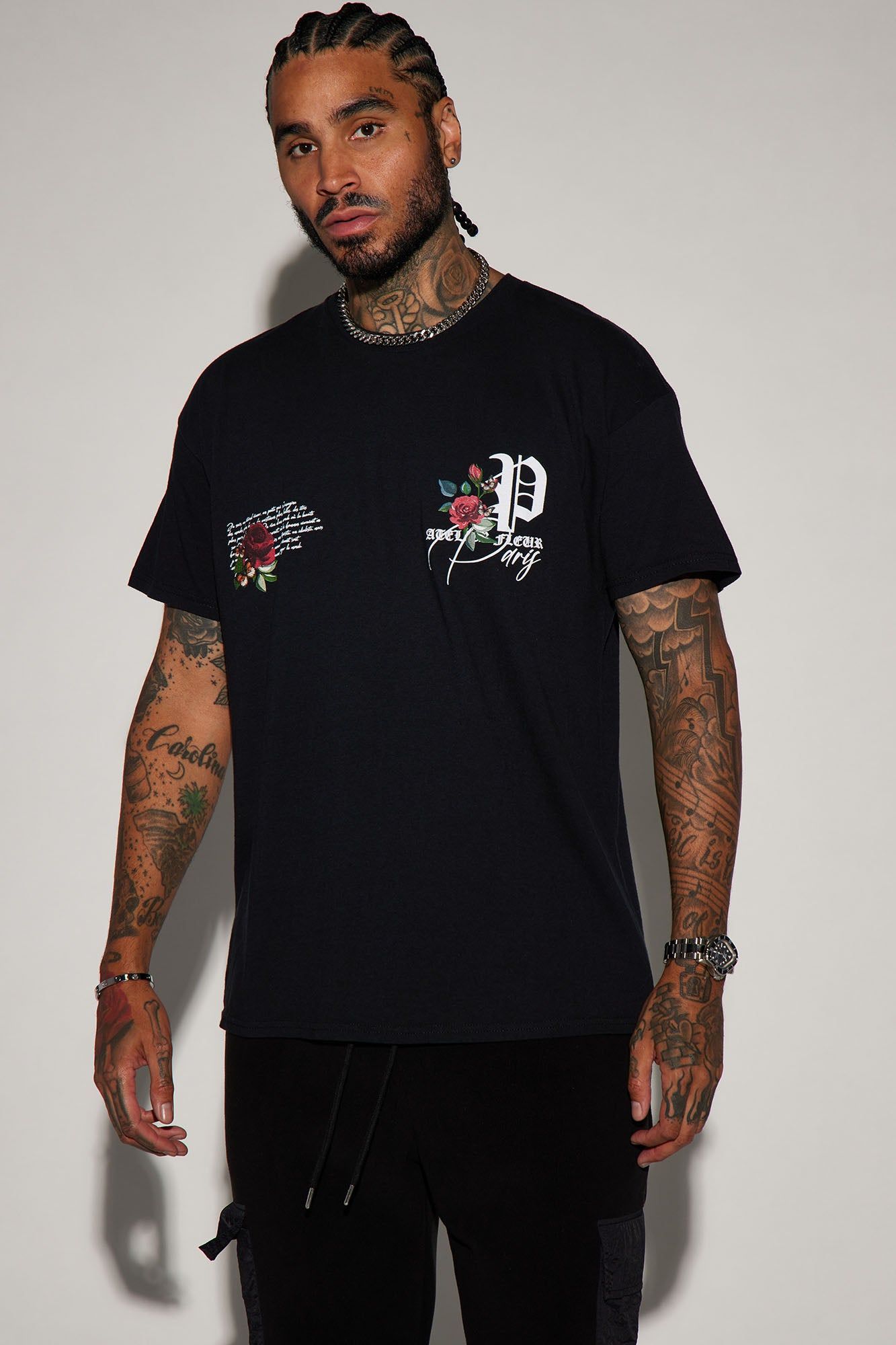 Paris X Love Short Sleeve Tee - Black sold by Fashion Nova