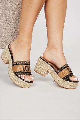 Ready For More Heeled Mules - Black/combo sold by Fashion Nova