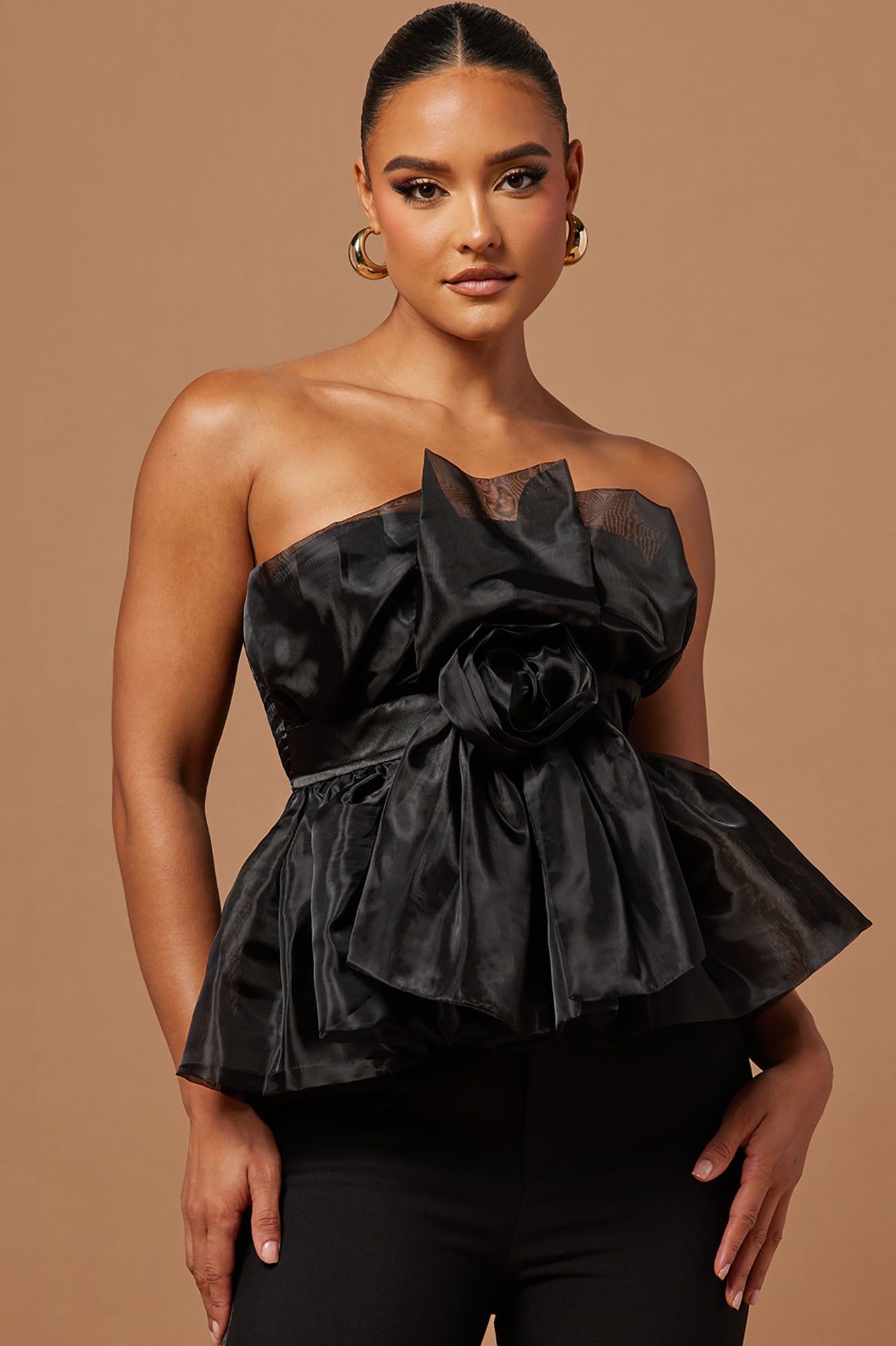 Aimee Bow Top - Black sold by Fashion Nova