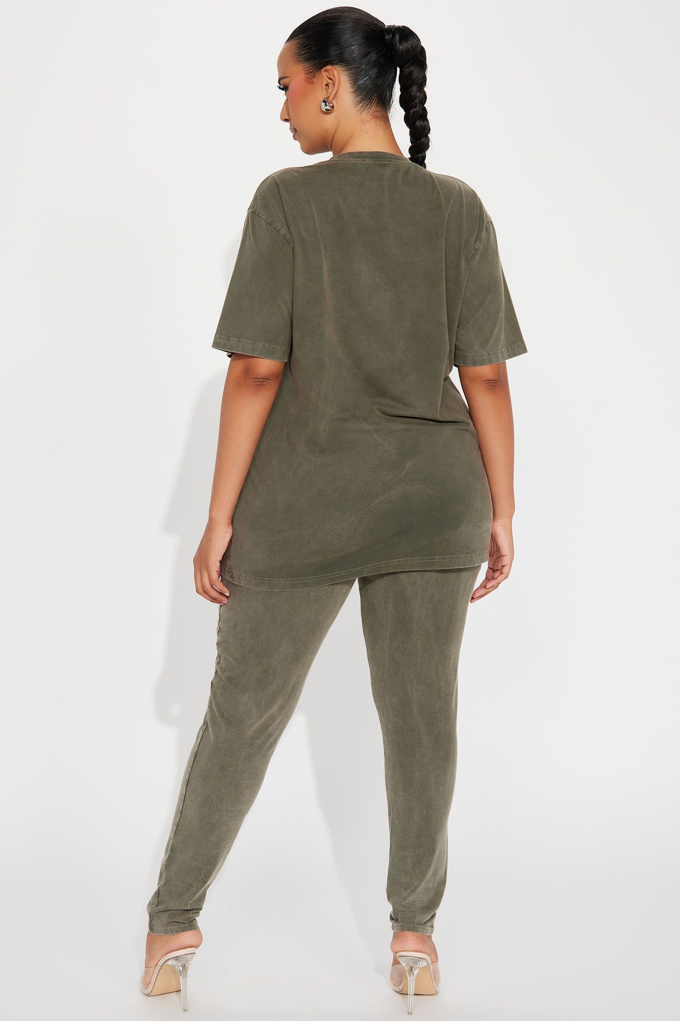 Stepping Out Mineral Wash Legging Set - Olive sold by Fashion Nova product image thumbnail 6