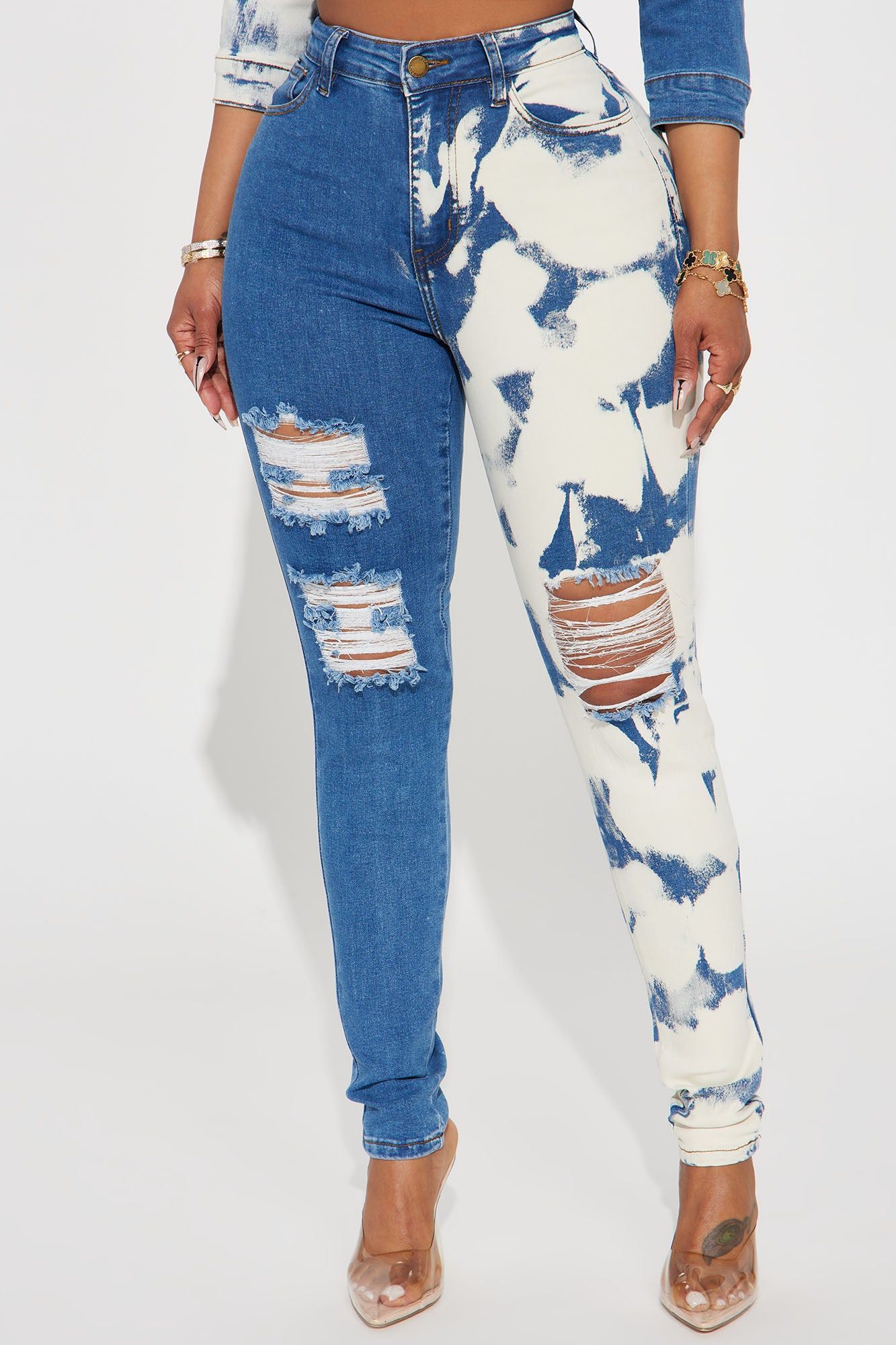 Full Force Stretch Bleached Skinny Jeans - Medium Wash sold by Fashion Nova product image thumbnail 2