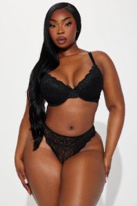 Nova Lace Thong Panty - Black sold by Fashion Nova