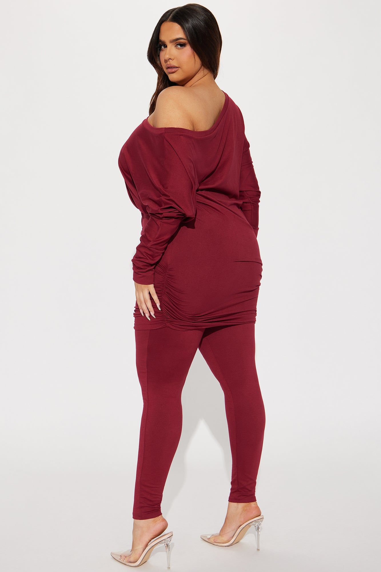 Camila Off Shoulder Legging Set - Wine sold by Fashion Nova product image thumbnail 6