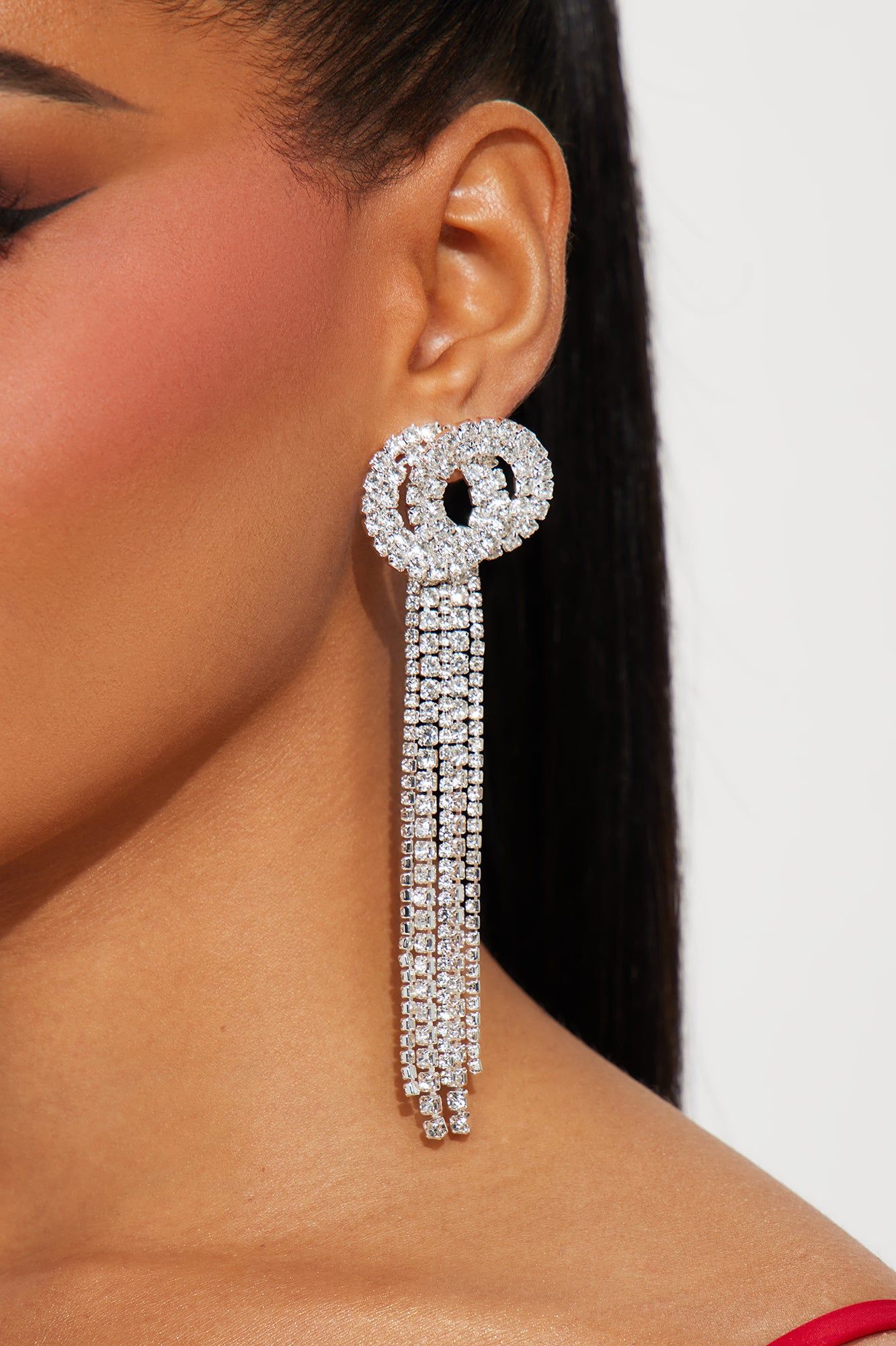 Glitzy Night Earrings - Silver sold by Fashion Nova
