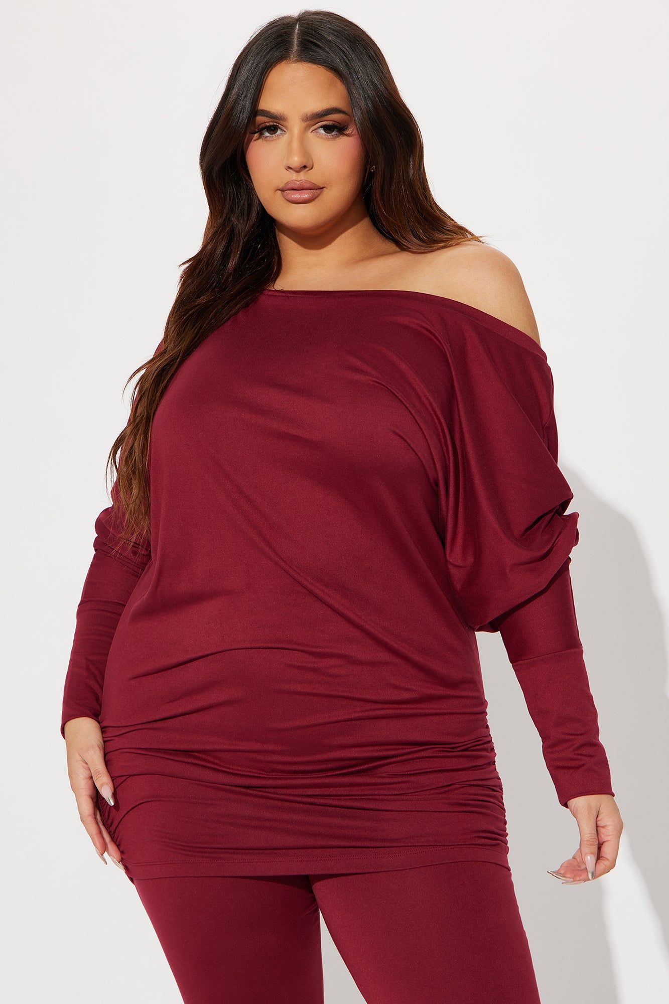 Camila Off Shoulder Legging Set - Wine sold by Fashion Nova product image thumbnail 5