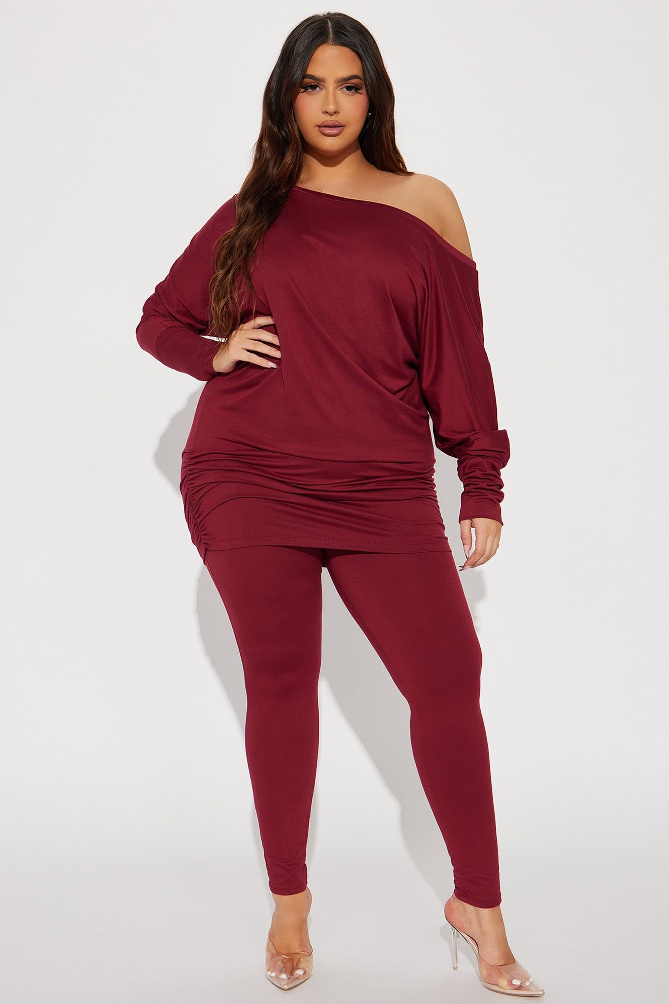 Camila Off Shoulder Legging Set - Wine sold by Fashion Nova product image thumbnail 4