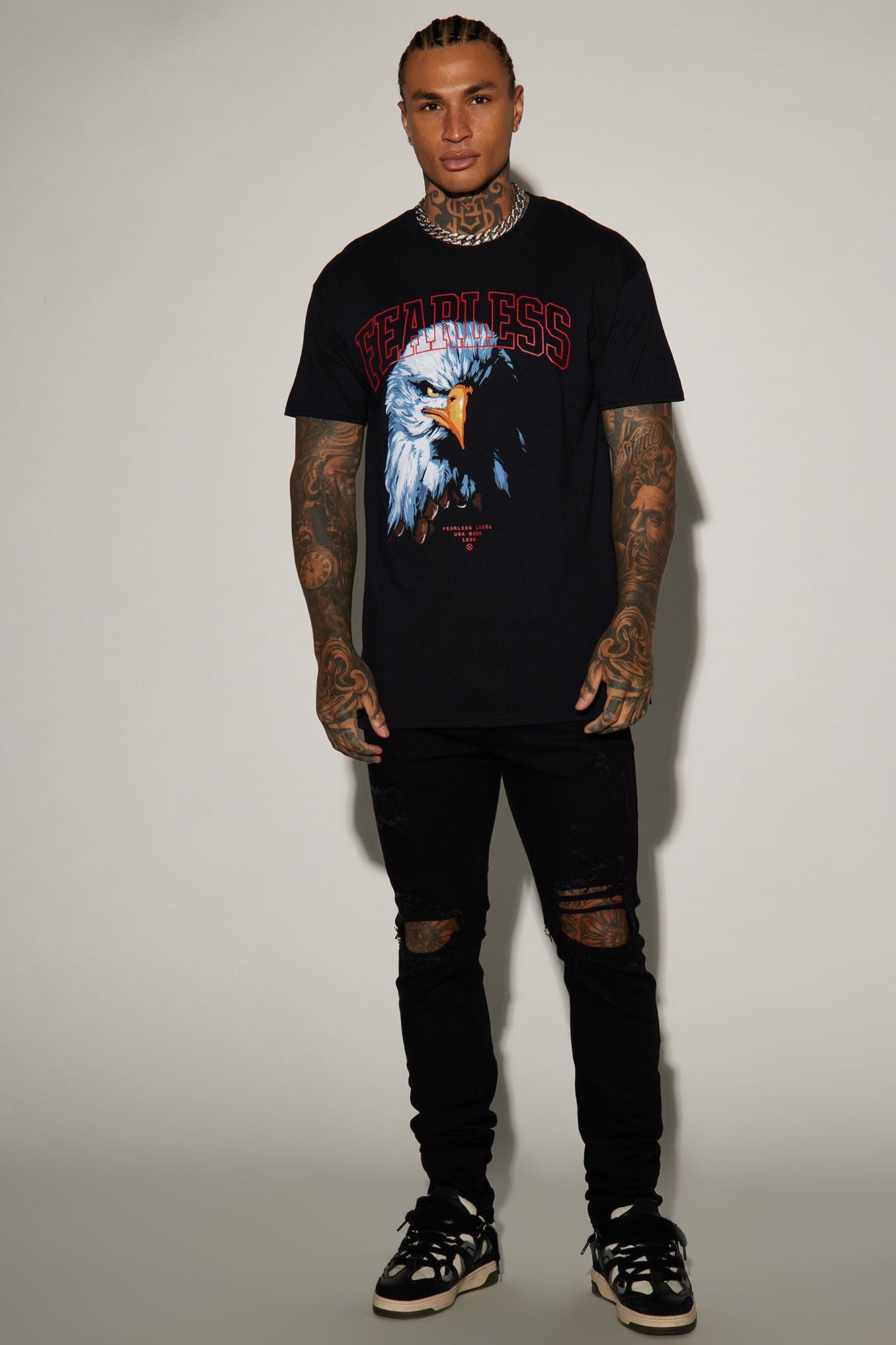 Fearless Eagle Short Sleeve Tee - Black sold by Fashion Nova product image thumbnail 2