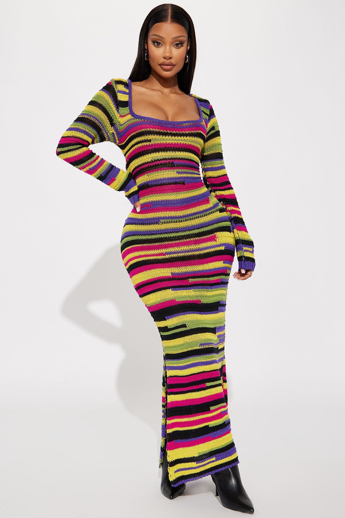Brielle Sweater Maxi Dress - Multi Color sold by Fashion Nova