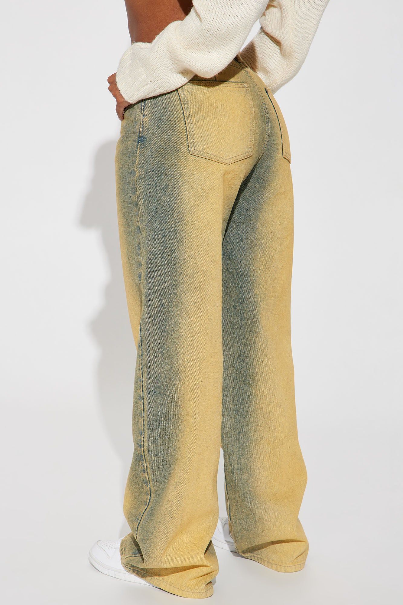 Morning Glow Tinted Baggy Jeans - Yellow sold by Fashion Nova product image thumbnail 3