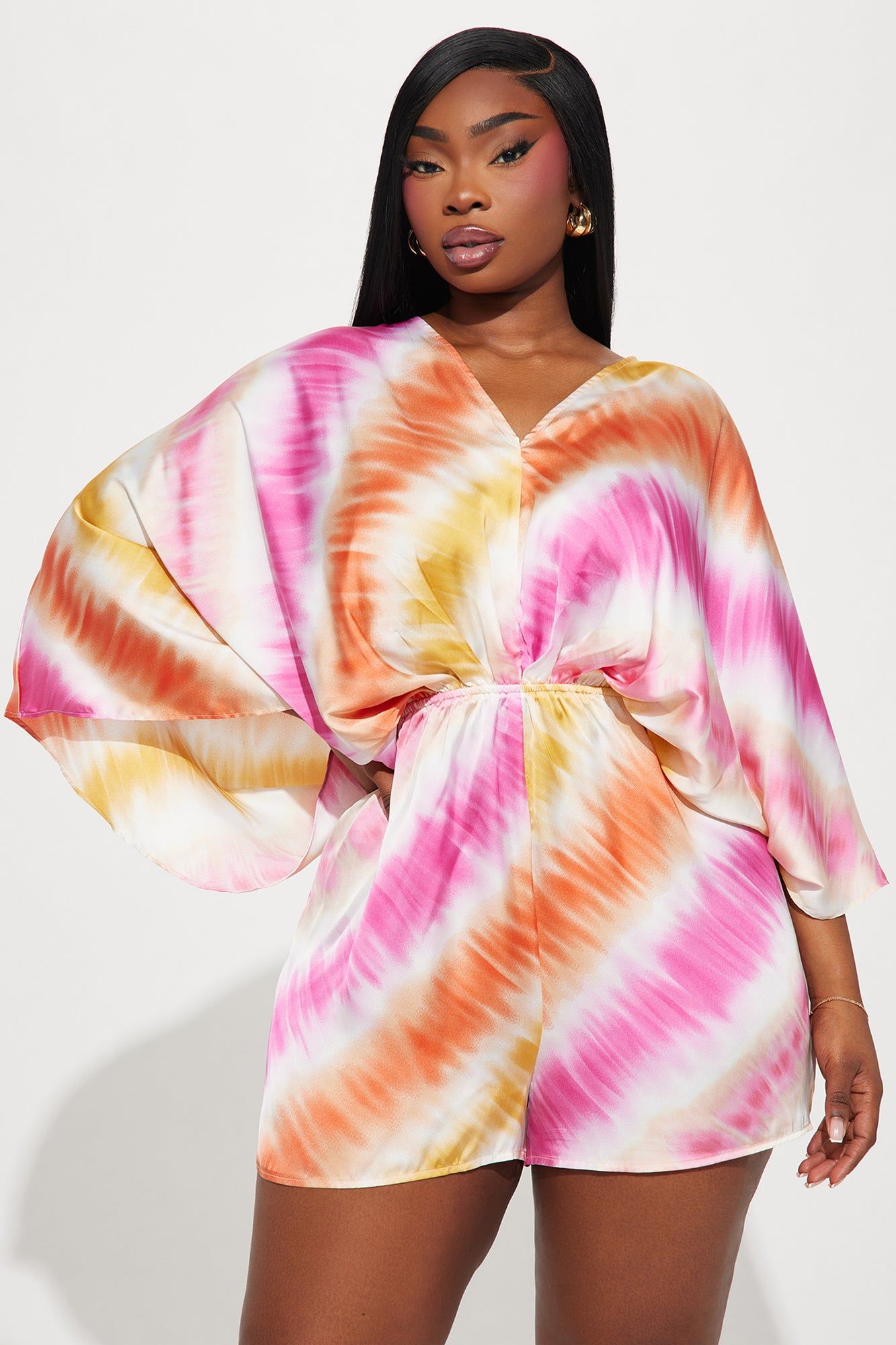 Sail Away Satin Romper - Pink/combo sold by Fashion Nova product image thumbnail 5