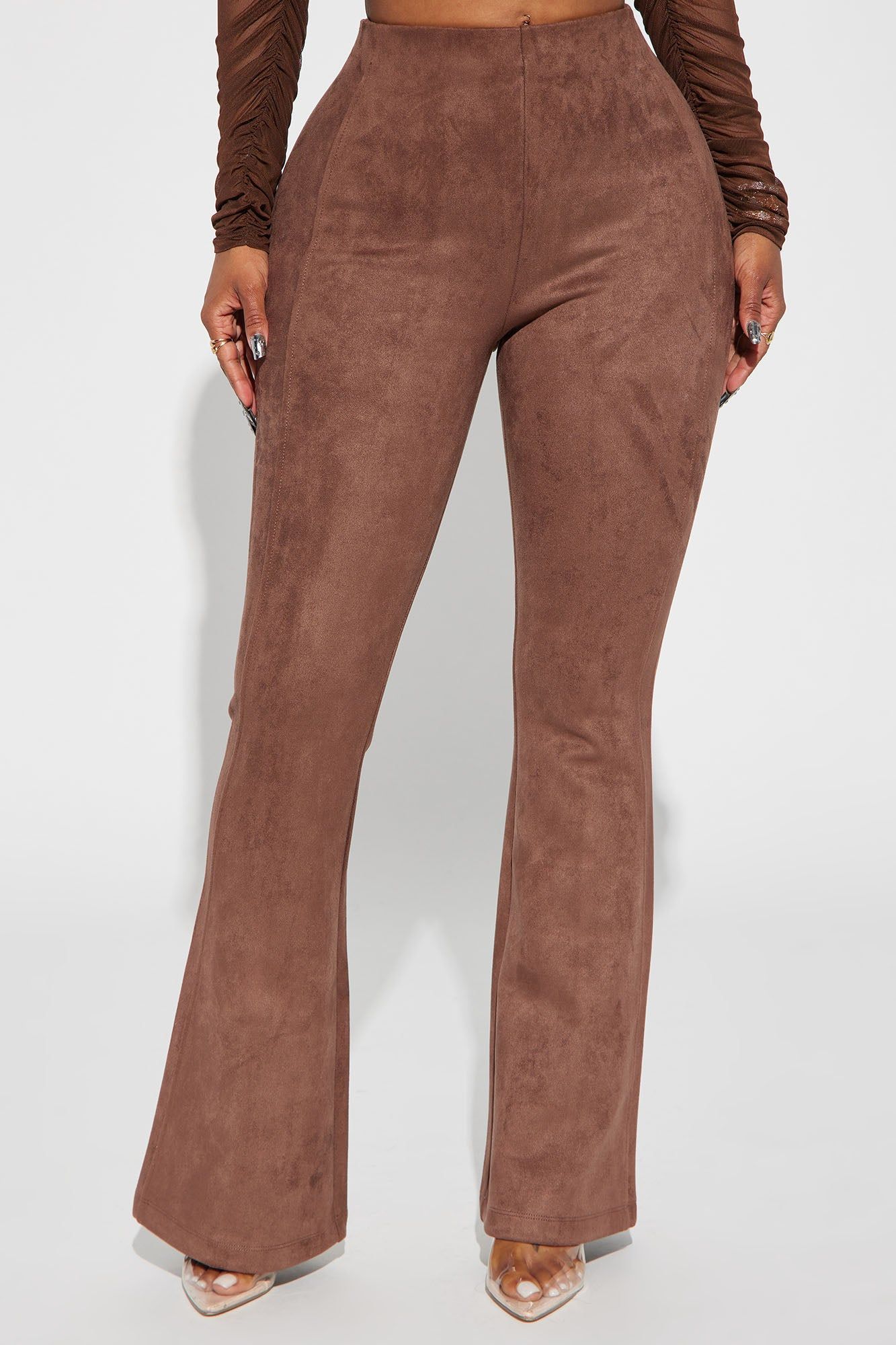 Play It Suede Flare Pant - Brown sold by Fashion Nova product image thumbnail 2