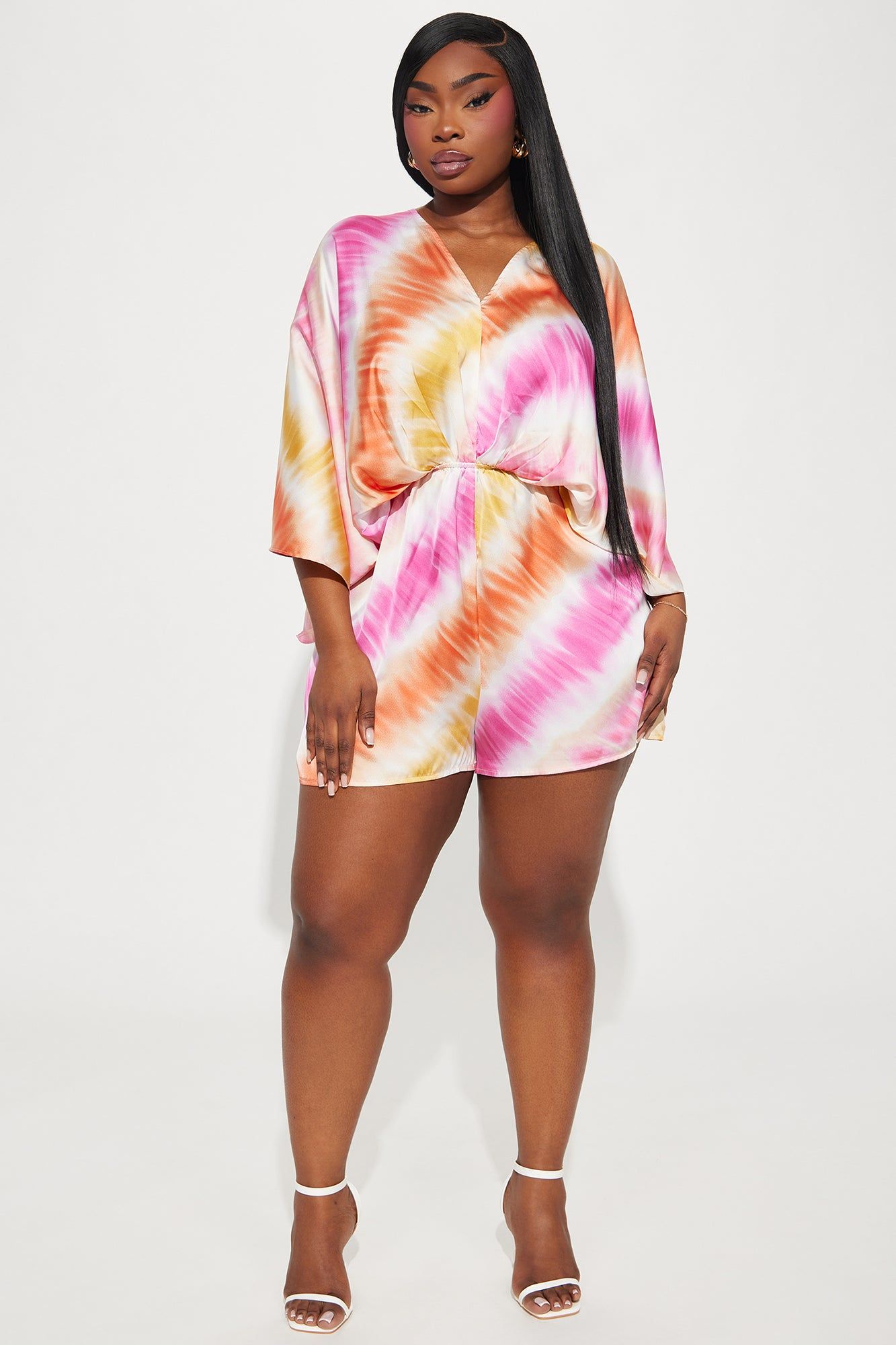 Sail Away Satin Romper - Pink/combo sold by Fashion Nova product image thumbnail 4