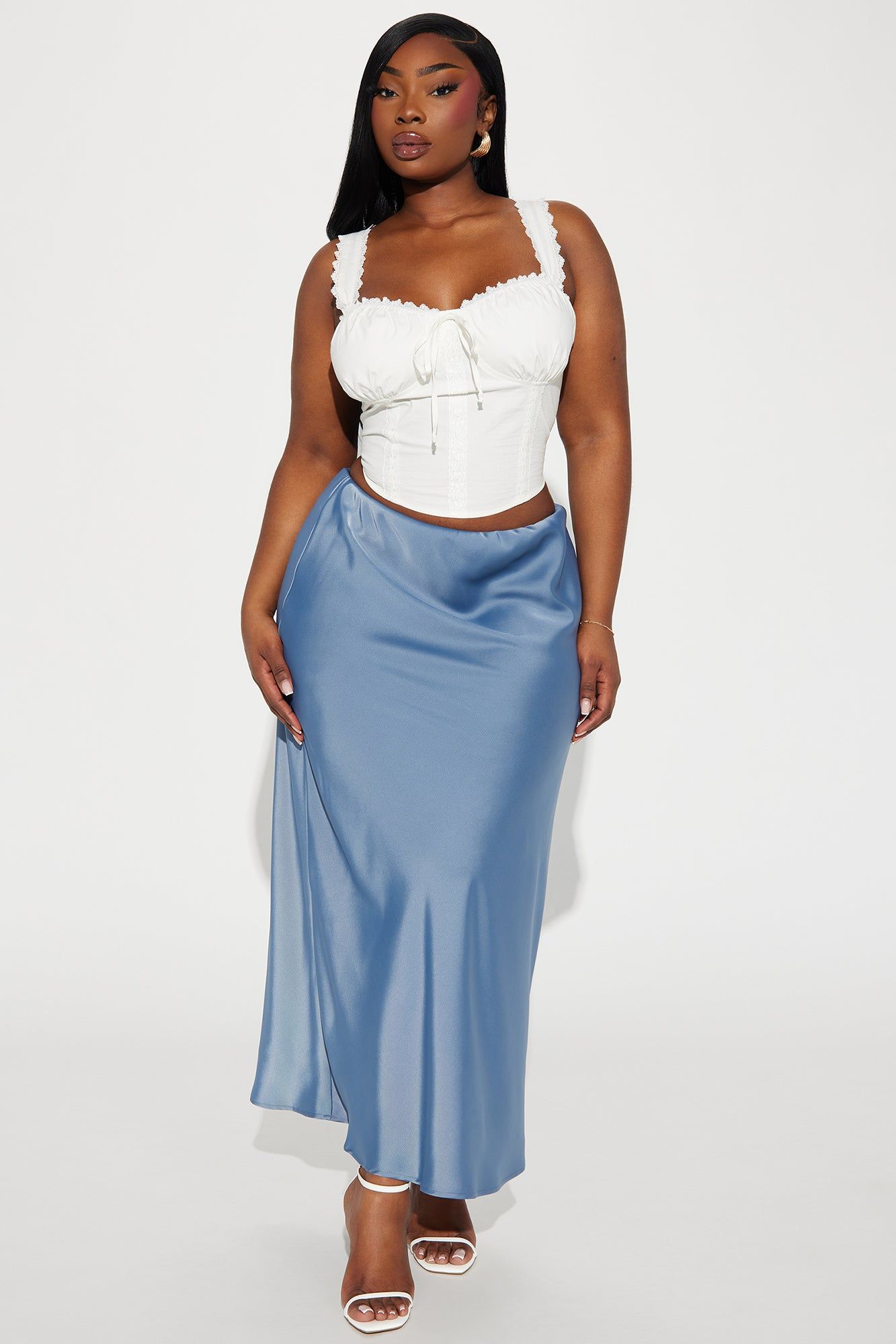 Brunch to GNO Satin Maxi Skirt - Blue sold by Fashion Nova product image thumbnail 4