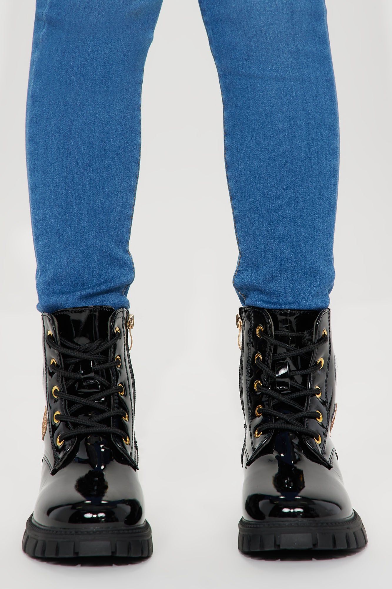 Mini Love My Kicks Combat Boots - Black/Pink sold by Fashion Nova product image thumbnail 2