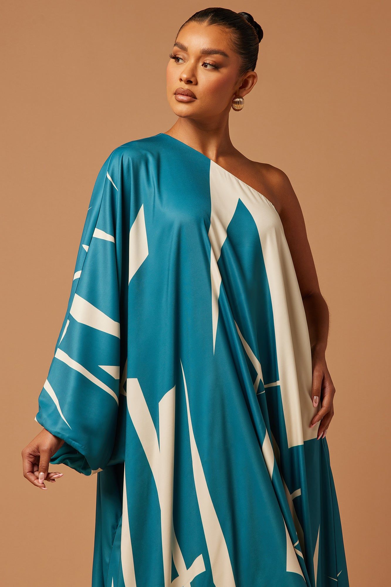 Patras Satin Kaftan - Teal sold by Fashion Nova product image thumbnail 2