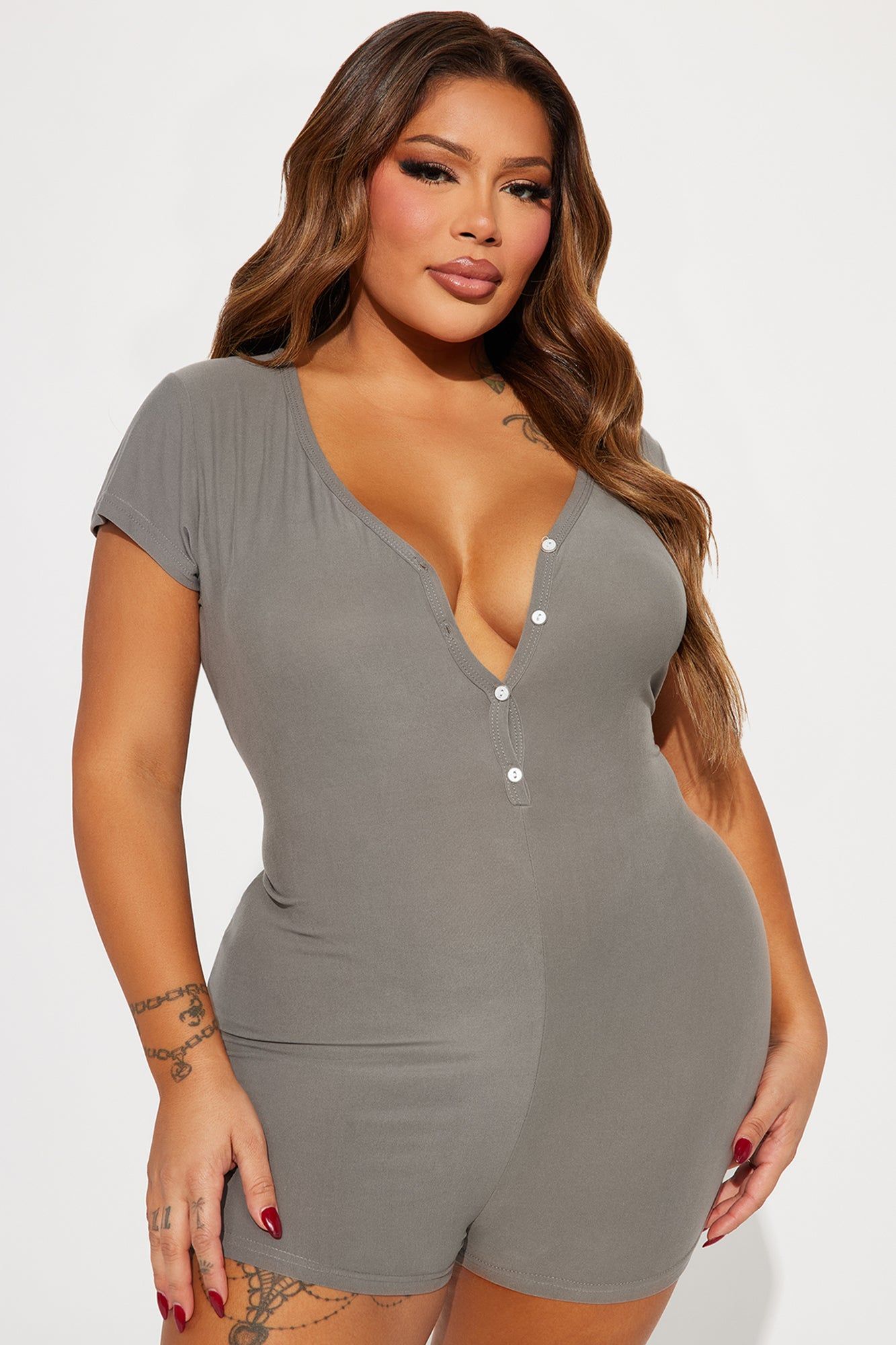 We're Closed PJ Romper Onesie - Grey sold by Fashion Nova product image thumbnail 4