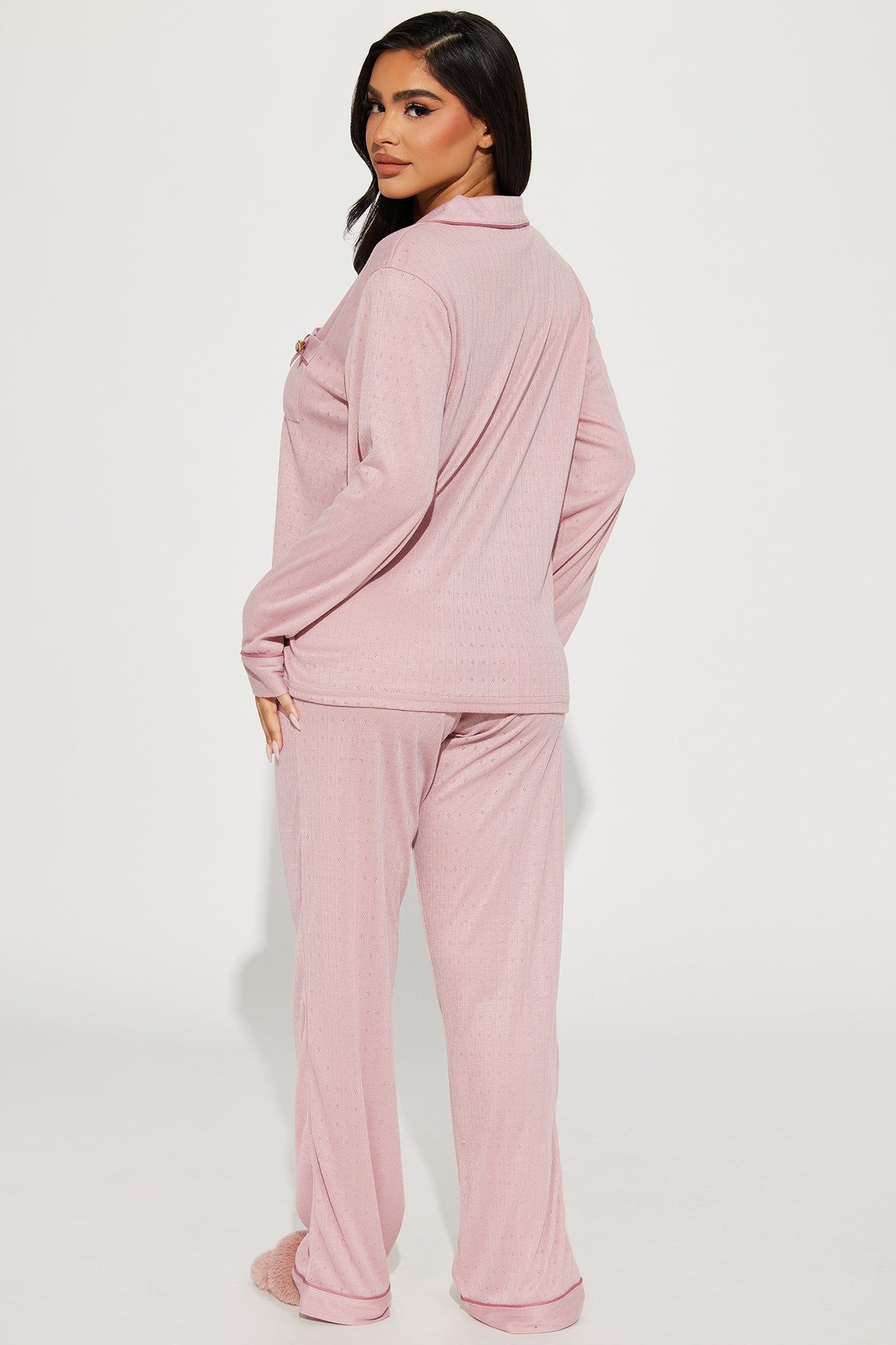 Keeping It Cozy Pointelle PJ Pant Set - Mauve sold by Fashion Nova product image thumbnail 3