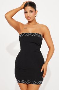 Magical Embellished Mini Dress - Black sold by Fashion Nova