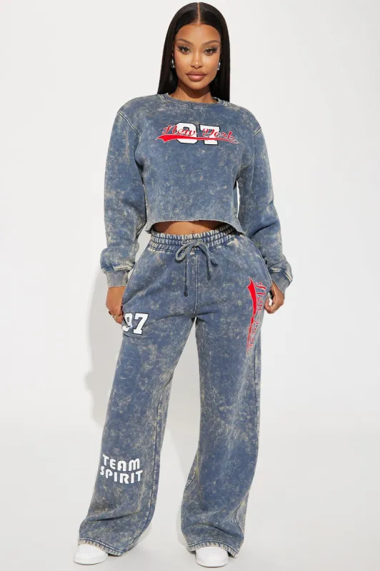 New York Athletic Washed Sweatpants - Navy/combo sold by Fashion Nova