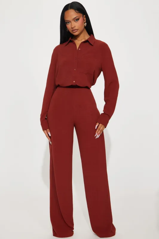 Makenzie Pant Set - Rust sold by Fashion Nova