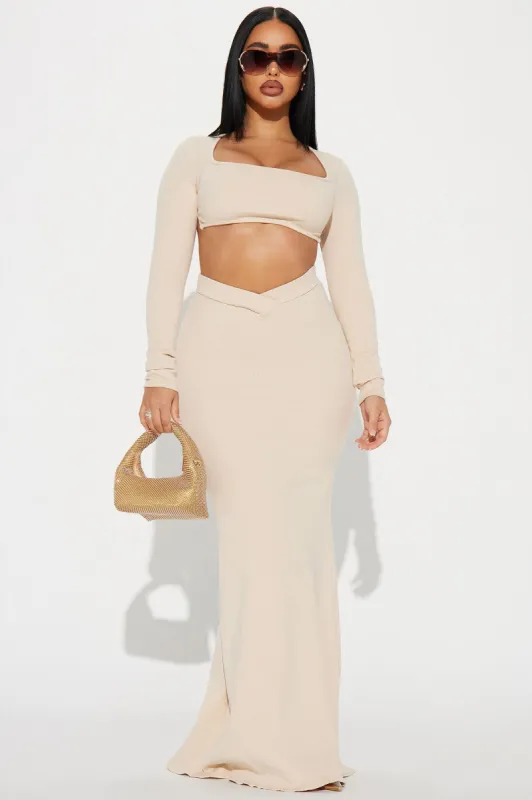 Brittany Snatched Skirt Set - Cream sold by Fashion Nova