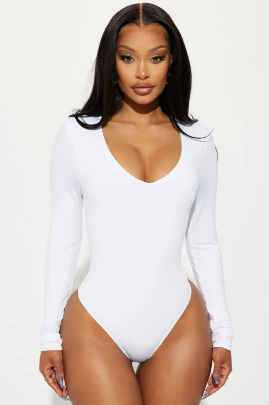 Obsessed With Me Bodysuit - White sold by Fashion Nova
