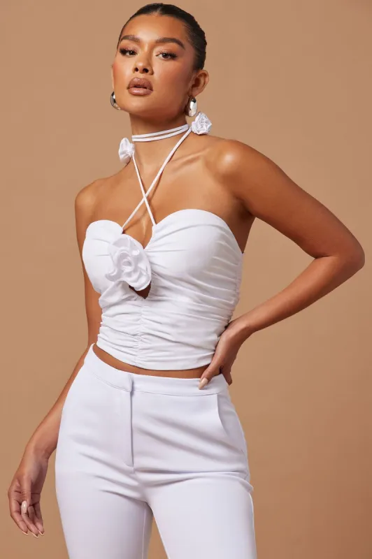 Rayla Rose Ruched Mini Top - White sold by Fashion Nova