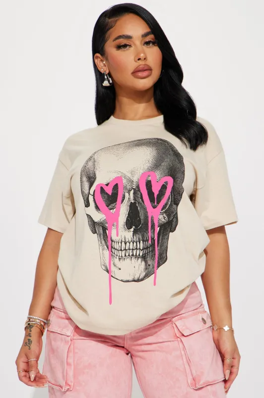 Eternal Love Skull Tshirt - Sand sold by Fashion Nova