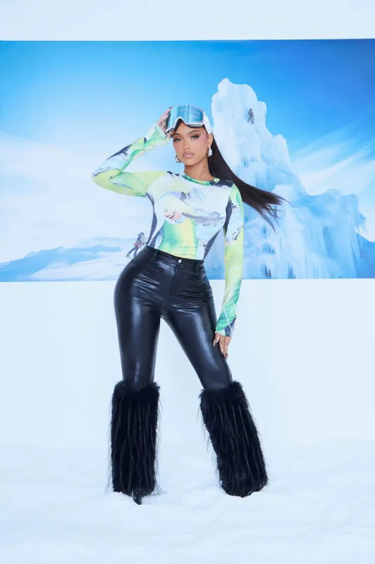 Icy Girl Faux Fur Pant - Black sold by Fashion Nova